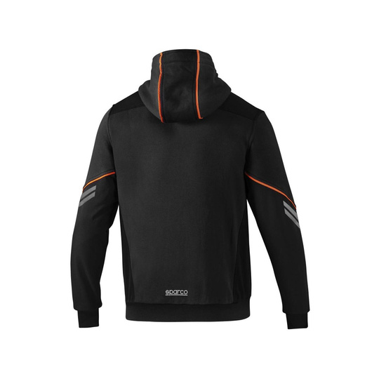 Bluza z kapturem rozpinana Tech Sparco czarna/pomarańczowa