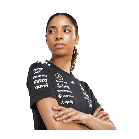 Koszulka damska t-shirt czarna Team Mercedes AMG F1 2025