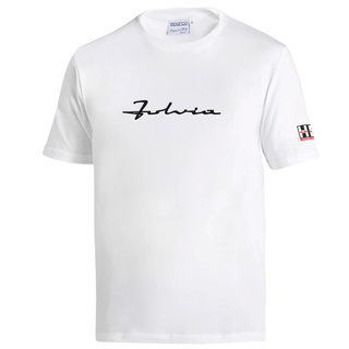 Koszulka t-shirt Lancia HF Fulvia Logo Sparco biała