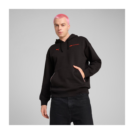 Bluza męska z kapturem Essential Relaxed Logo czarna Formula 1 2025
