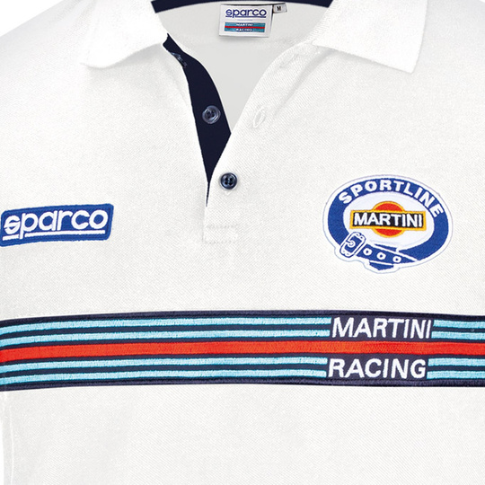 Koszulka polo Martini Stripe Sparco biała