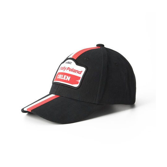 Czapka baseballowa dziecięca Stripe czarna Rally Poland WRC 