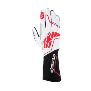 Rękawice wyścigowe Alpinestars Tech-1 KX V4 Biało-czarne (FIA)