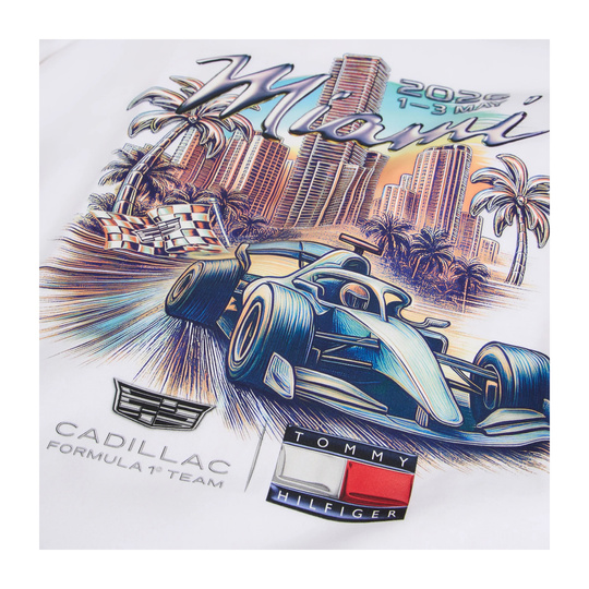 Koszulka t-shirt Miami Graphic Cadillac F1 2026 biała