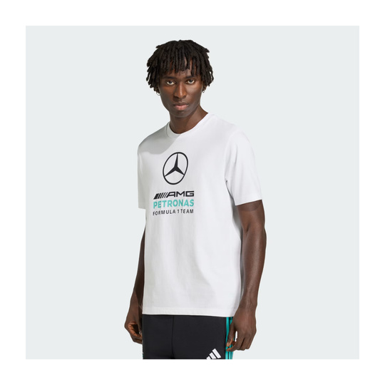 T-shirt męski biały Large Logo Mercedes AMG F1 2026