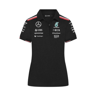 Koszulka polo damska Team Black Mercedes AMG F1 2024