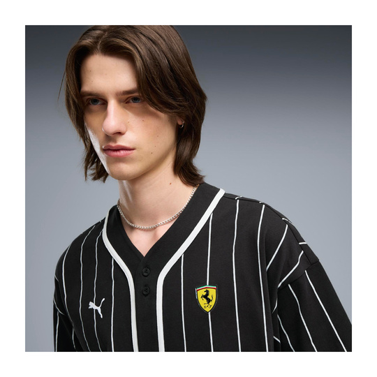 Koszula męska baseballowa czarna Retro Scuderia Ferrari F1 2026