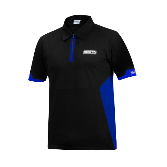 Koszulka polo Zip Sparco MY22 czarna/niebieska