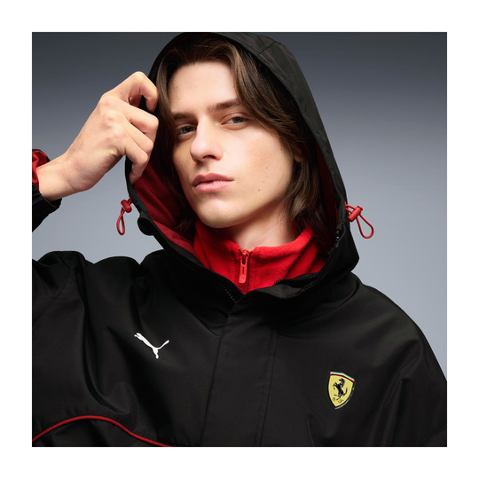 Kurtka męska przeciwdeszczowa czarna Rain Ferrari F1 2026