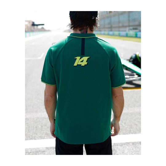Koszulka polo męska zielona Alonso Kimoa Aston Martin F1 