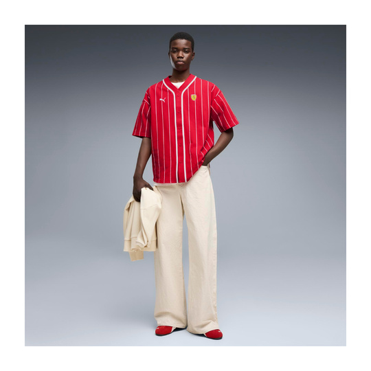 Koszula męska baseballowa czerwona Retro Scuderia Ferrari F1 2026