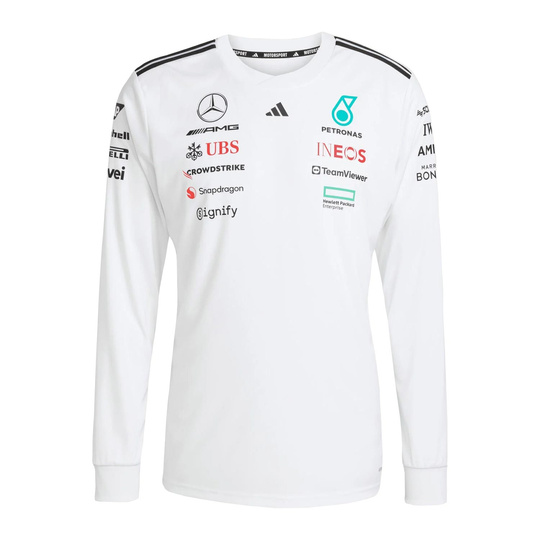 Koszulka z długim rękawem Team Mercedes AMG F1 biała