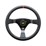 Kierownica OMP WRC czerwona skóra