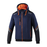 Bluza z kapturem rozpinana Tech Sparco granatowa/pomarańczowa