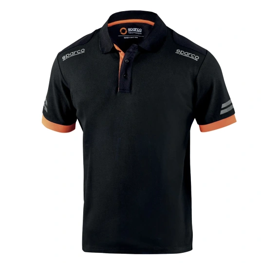 Koszulka polo męska TECH Sparco czarno-pomarańczowy