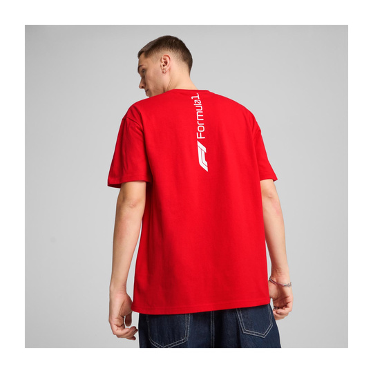Koszulka T-shirt męski Essential Relaxed Logo czerwona Formula 1 2025