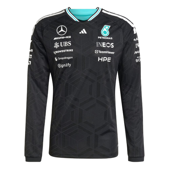 Koszulka z długim rękawem czarna Authentic Team Mercedes AMG F1 2026