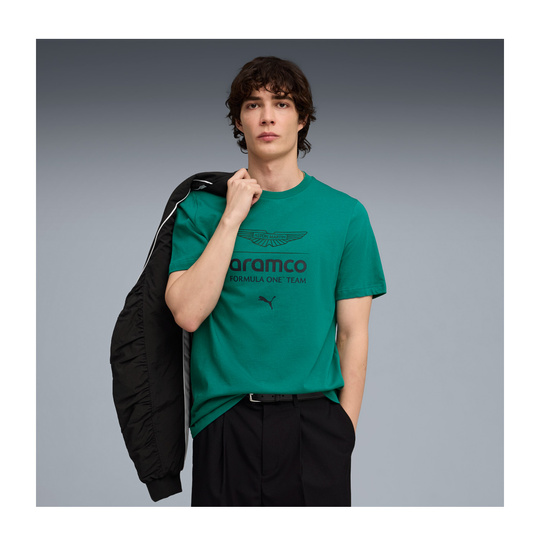 Koszulka t-shirt męska zielona Large Logo Aston Martin F1 2026