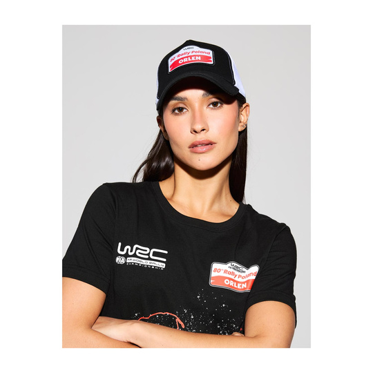 Czapka baseballowa męska Trucker czarna Rally Poland WRC 2024