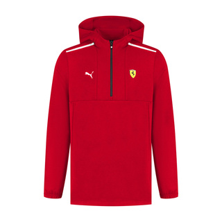 Bluza męska 1/4 Zip czerwona Logo Ferrari F1 2025