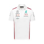 Koszulka polo męska Team biała Mercedes AMG F1 