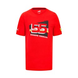 Koszulka T-shirt męska Sainz Driver Red Ferrari F1 